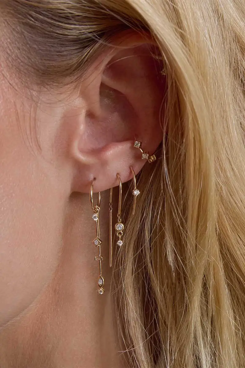 Zoë Chicco Diamond Dash Ear Cuff | Thumbnail 2 Zoë Chicco Diamond Dash Ear Cuff | Thumbnail 2