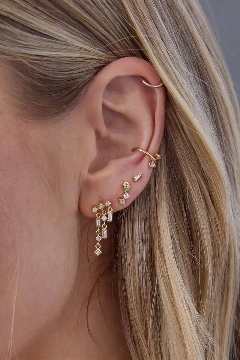 Zoë Chicco Diamond Linked Waterfall Earrings | Thumbnail 2 Zoë Chicco Diamond Linked Waterfall Earrings | Thumbnail 2