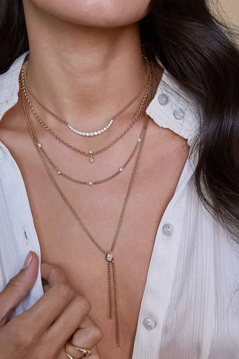 Zoë Chicco Diamond Graduating Bezel Box Chain Necklace | Thumbnail 2