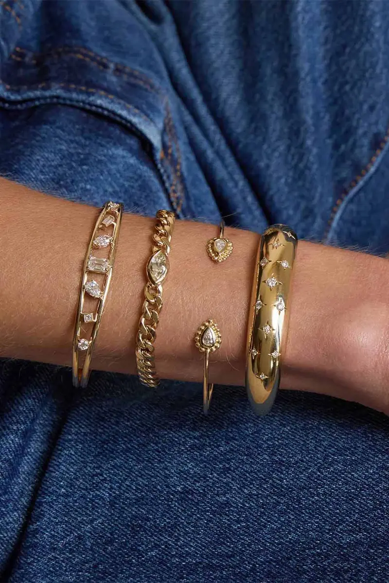 Zoë Chicco Diamond Open Band Cuff Bracelet | Thumbnail 3