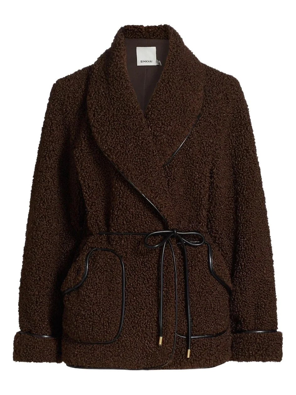 Simkhai Women's Kimia Tie-Waist Sherpa Jacket