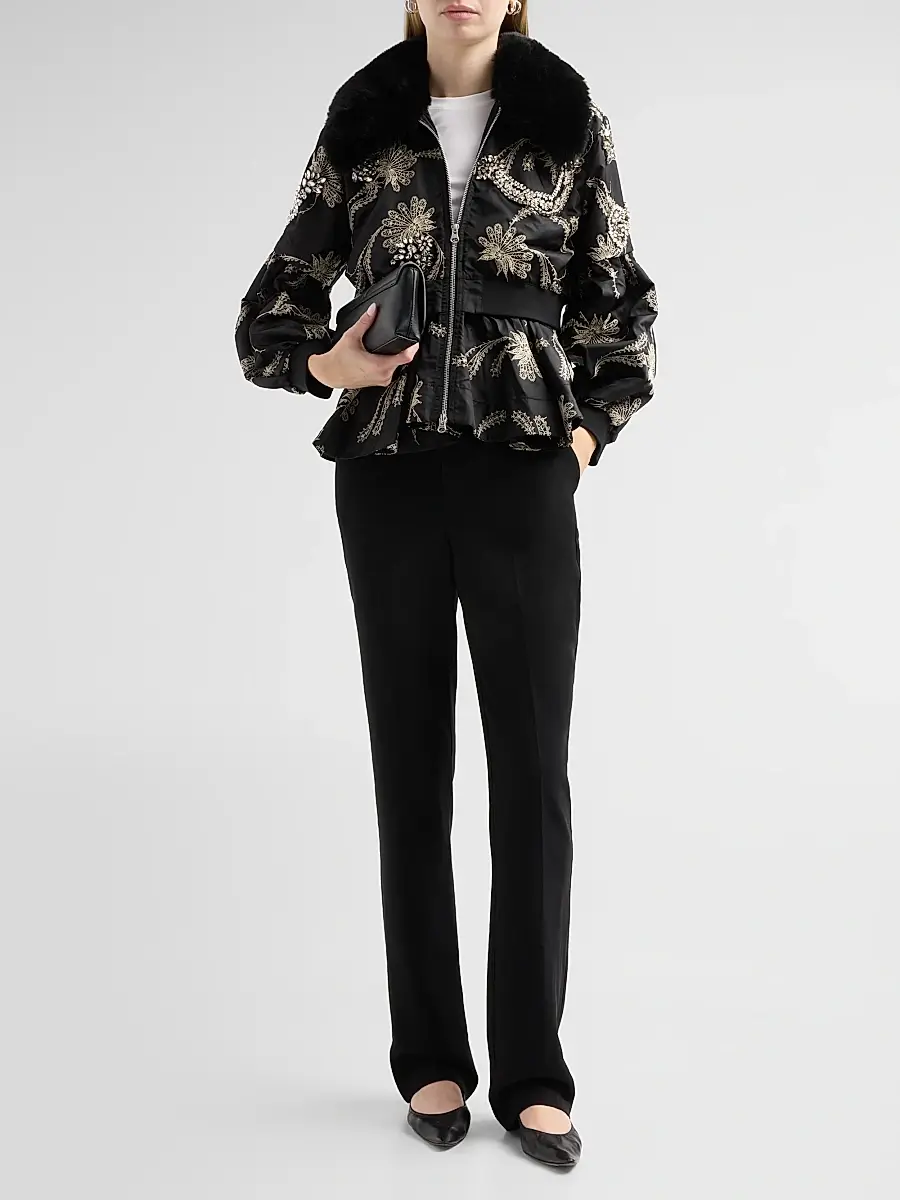Cinq à Sept Women's Armelle Paisley Embroidered Embellished Jacket | Thumbnail 2 Cinq à Sept Women's Armelle Paisley Embroidered Embellished Jacket | Thumbnail 2