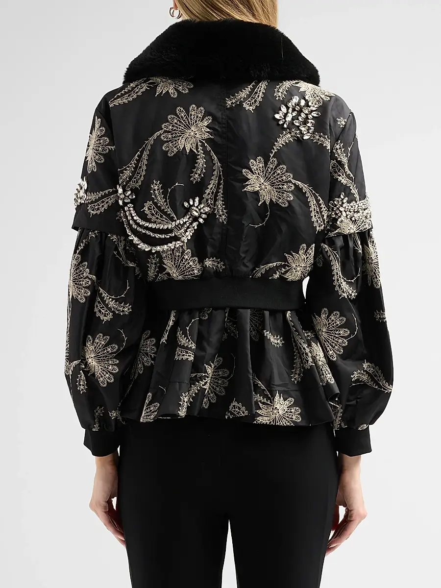 Cinq à Sept Women's Armelle Paisley Embroidered Embellished Jacket | Thumbnail 3 Cinq à Sept Women's Armelle Paisley Embroidered Embellished Jacket | Thumbnail 3
