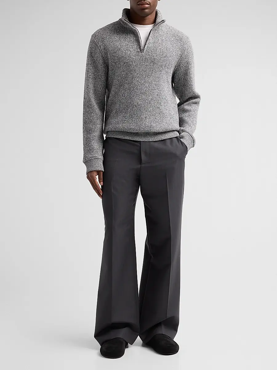 Vince Men's Brushed Waffle Quarter-Zip Sweater | Thumbnail 2 Vince Men's Brushed Waffle Quarter-Zip Sweater | Thumbnail 2