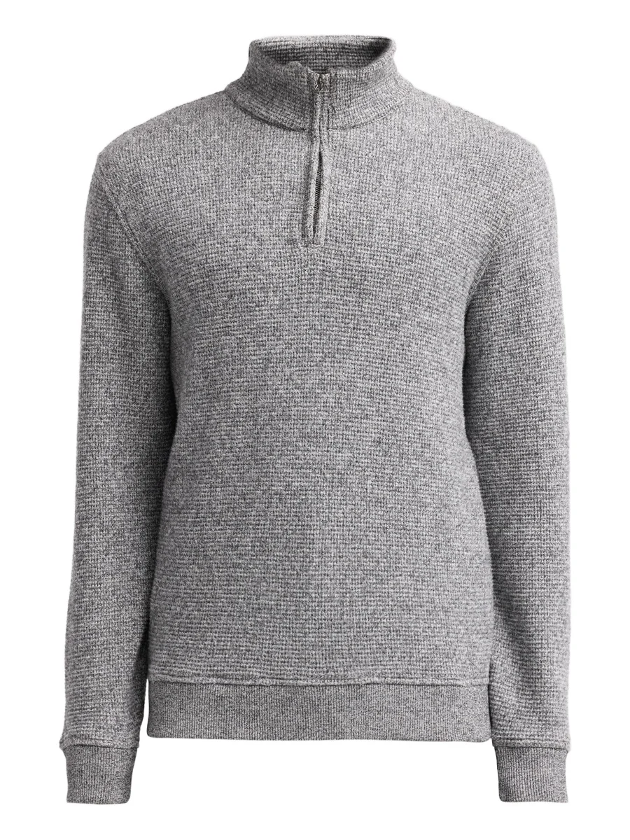 Men's Brushed Waffle Quarter-Zip Sweater