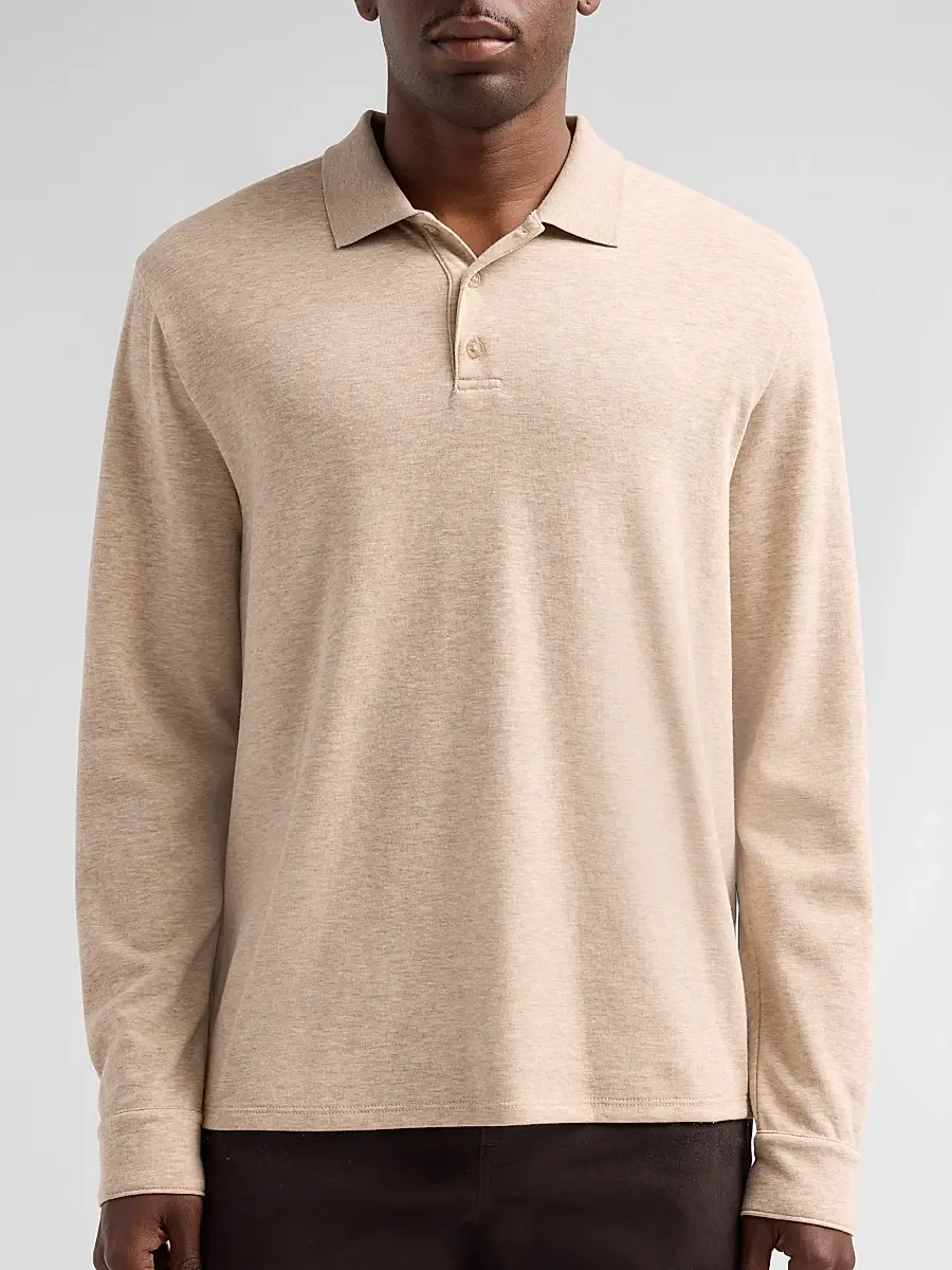 Vince Men's Heathered Double-Face Polo Shirt | Thumbnail 5 Vince Men's Heathered Double-Face Polo Shirt | Thumbnail 5