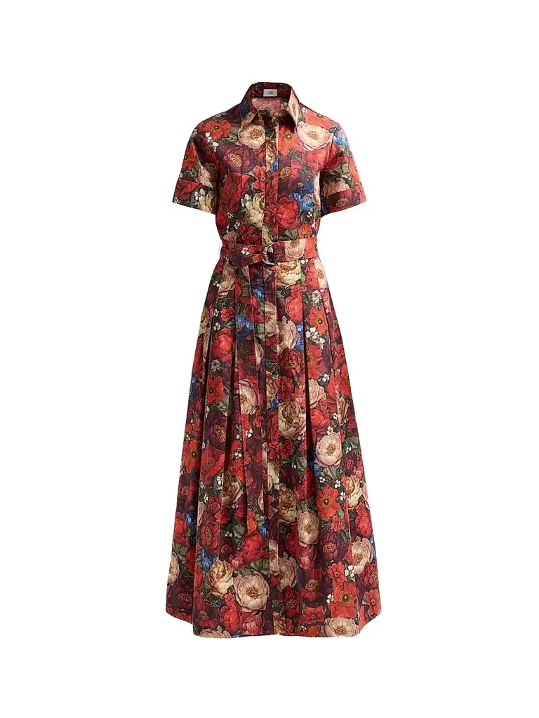Women's Leighton Floral Pleated Midi Shirtdress Women's Leighton Floral Pleated Midi Shirtdress