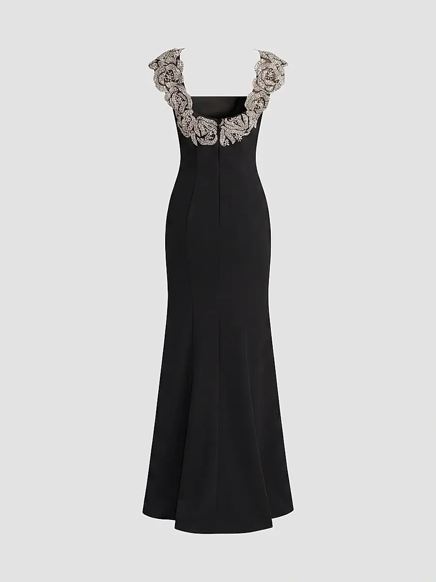 Mac Duggal Women's Embellished Strap Crepe Mermaid Gown | Thumbnail 6 Mac Duggal Women's Embellished Strap Crepe Mermaid Gown | Thumbnail 6