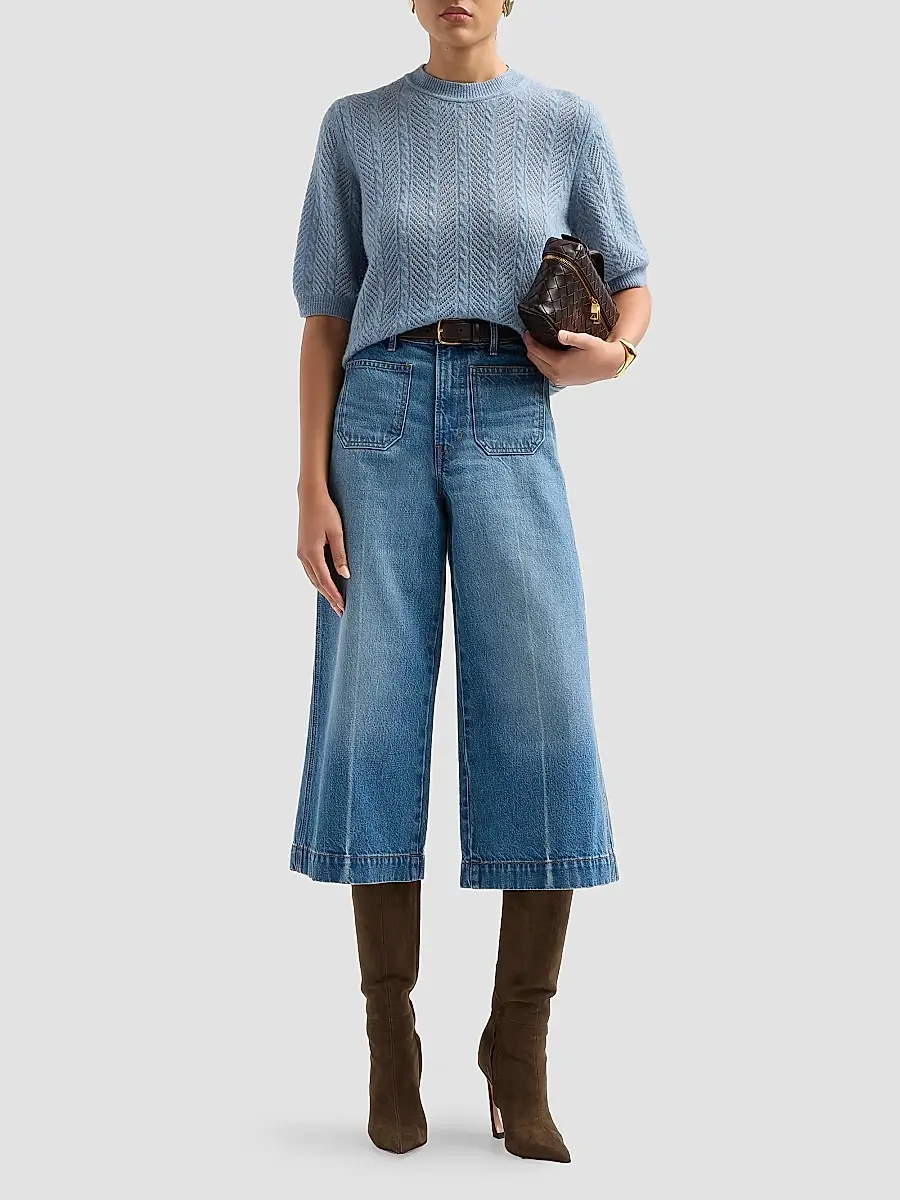 Veronica Beard Women's Shana Cable-Knit Crewneck Sweater | Thumbnail 2