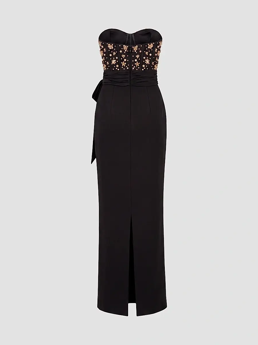 Mac Duggal Women's Beaded Crepe Strapless Column Gown | Thumbnail 6 Mac Duggal Women's Beaded Crepe Strapless Column Gown | Thumbnail 6