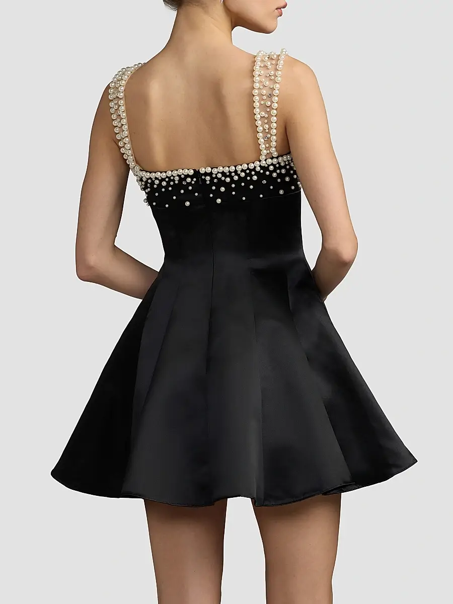 Mac Duggal Women's Embellished Satin A-Line Minidress | Thumbnail 3 Mac Duggal Women's Embellished Satin A-Line Minidress | Thumbnail 3