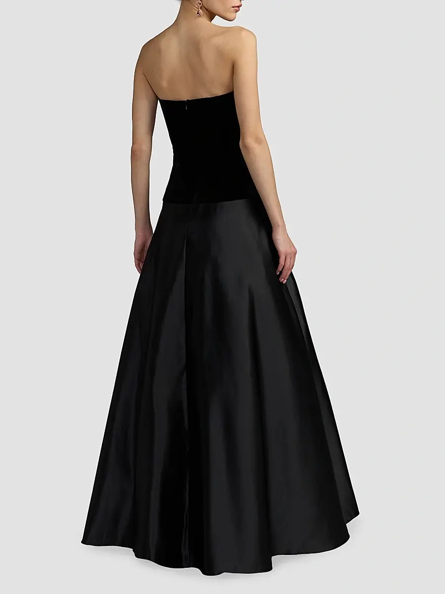 Mac Duggal Women's Embellished Bow Mix Media Strapless Gown | Thumbnail 4 Mac Duggal Women's Embellished Bow Mix Media Strapless Gown | Thumbnail 4