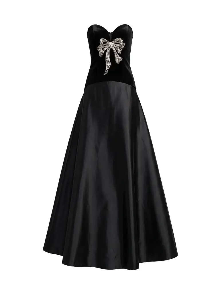 Mac Duggal Women's Embellished Bow Mix Media Strapless Gown