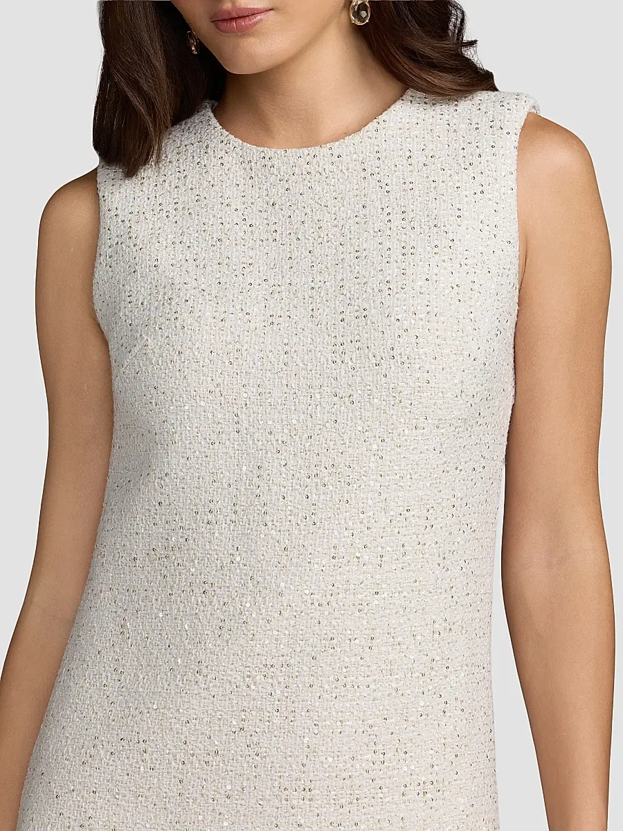 Mac Duggal Women's Embellished Bouclé Mini Dress | Thumbnail 4 Mac Duggal Women's Embellished Bouclé Mini Dress | Thumbnail 4
