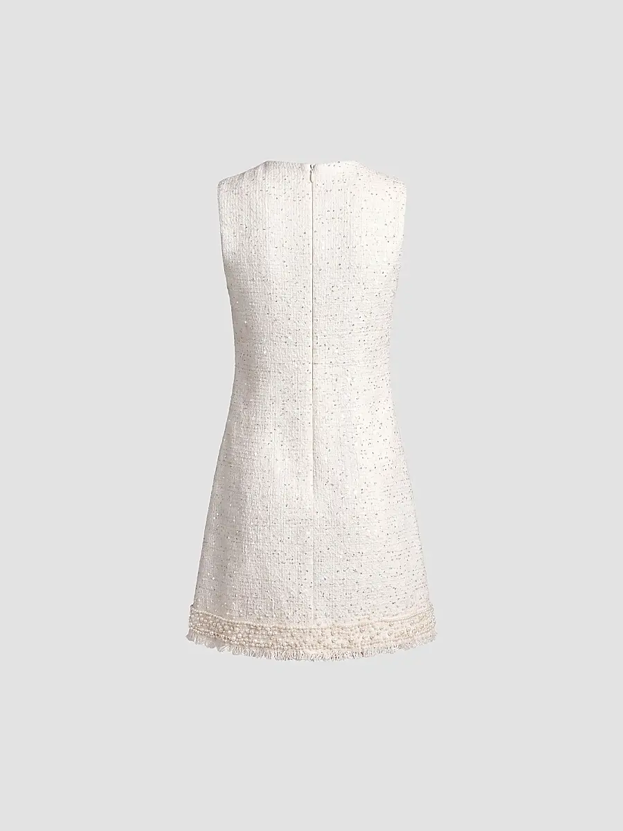 Mac Duggal Women's Embellished Bouclé Mini Dress | Thumbnail 5 Mac Duggal Women's Embellished Bouclé Mini Dress | Thumbnail 5
