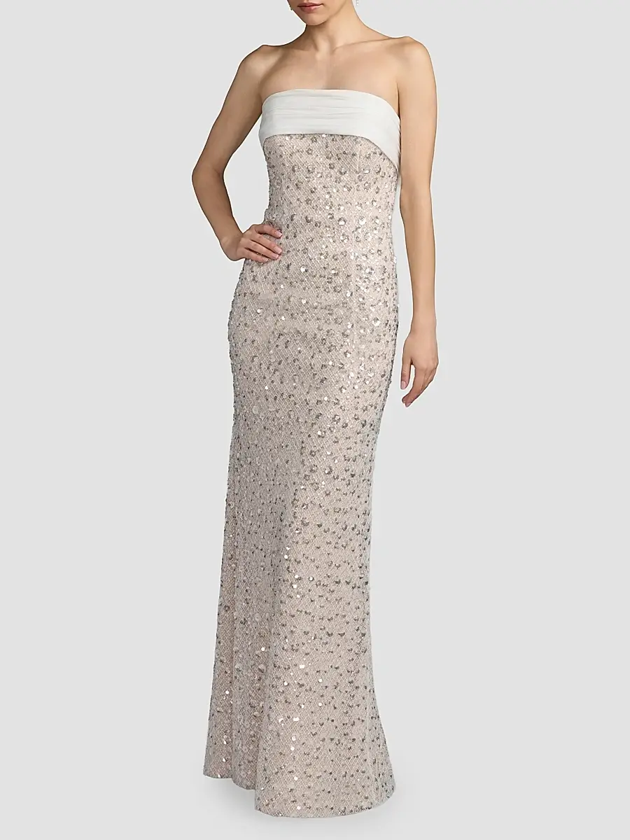 Mac Duggal Women's Embellished Strapless Bow Column Gown | Thumbnail 2 Mac Duggal Women's Embellished Strapless Bow Column Gown | Thumbnail 2