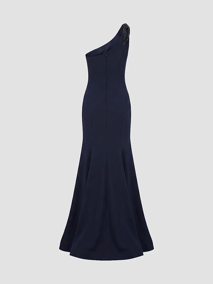 Mac Duggal Women's Seamed Crepe One-Shoulder Gown | Thumbnail 5 Mac Duggal Women's Seamed Crepe One-Shoulder Gown | Thumbnail 5