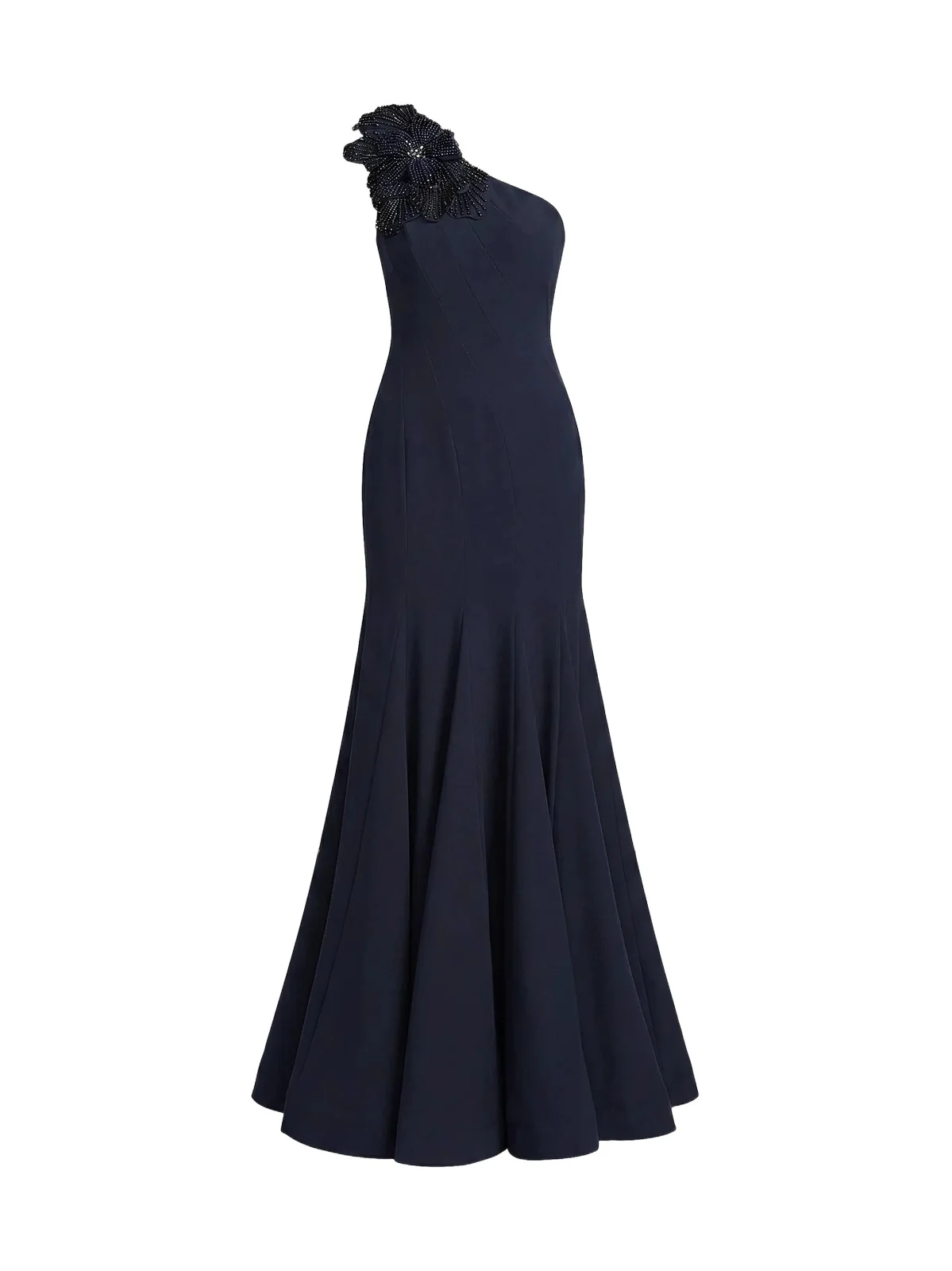 Women's Seamed Crepe One-Shoulder Gown Women's Seamed Crepe One-Shoulder Gown