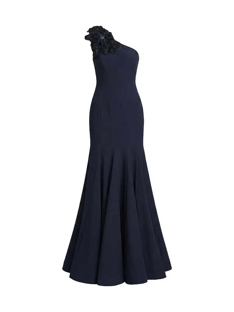 Mac Duggal Women's Seamed Crepe One-Shoulder Gown