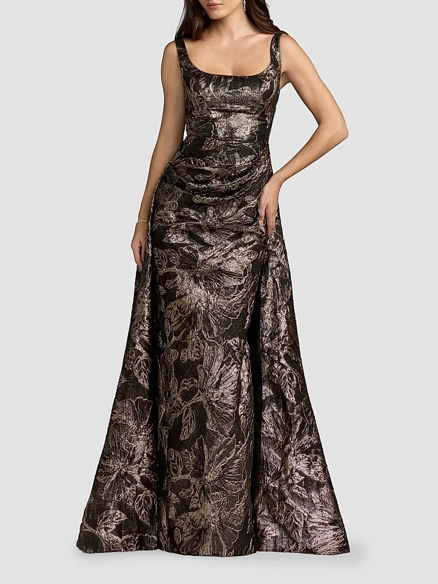 Mac Duggal Women's Brocade Overskirt Floor-Length Gown | Thumbnail 2 Mac Duggal Women's Brocade Overskirt Floor-Length Gown | Thumbnail 2
