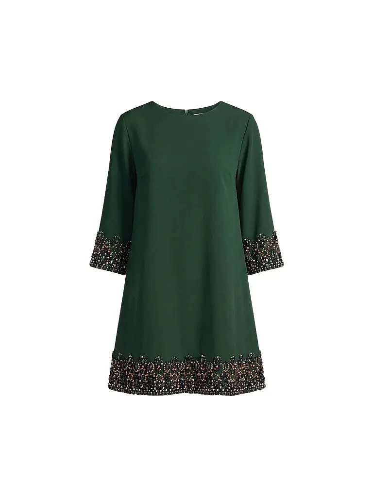 Mac Duggal Women's Crepe Beaded-Trim Mini Dress