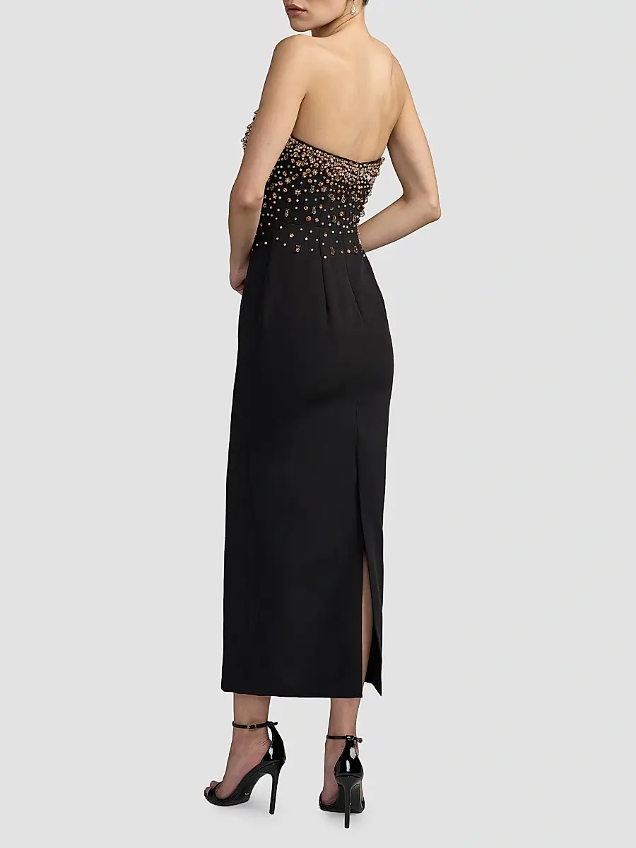 Mac Duggal Women's Embellished Crepe Strapless Midi Dress | Thumbnail 3 Mac Duggal Women's Embellished Crepe Strapless Midi Dress | Thumbnail 3