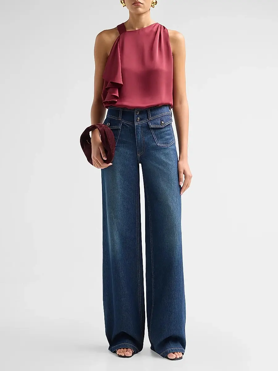 Ramy Brook Women's Danielle Draped Satin Blouse | Thumbnail 2 Ramy Brook Women's Danielle Draped Satin Blouse | Thumbnail 2