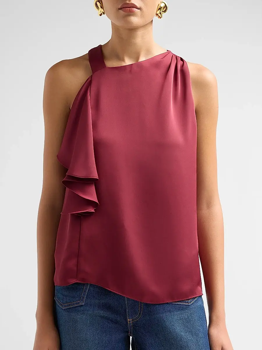 Ramy Brook Women's Danielle Draped Satin Blouse | Thumbnail 5 Ramy Brook Women's Danielle Draped Satin Blouse | Thumbnail 5