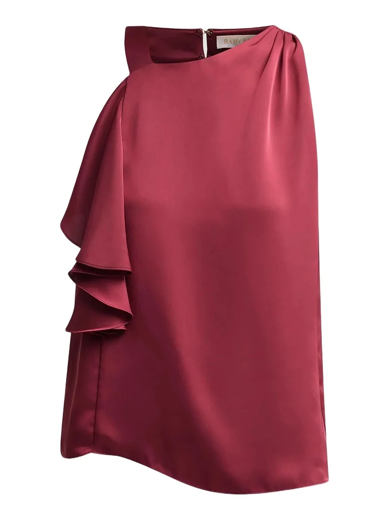 Ramy Brook Women's Danielle Draped Satin Blouse