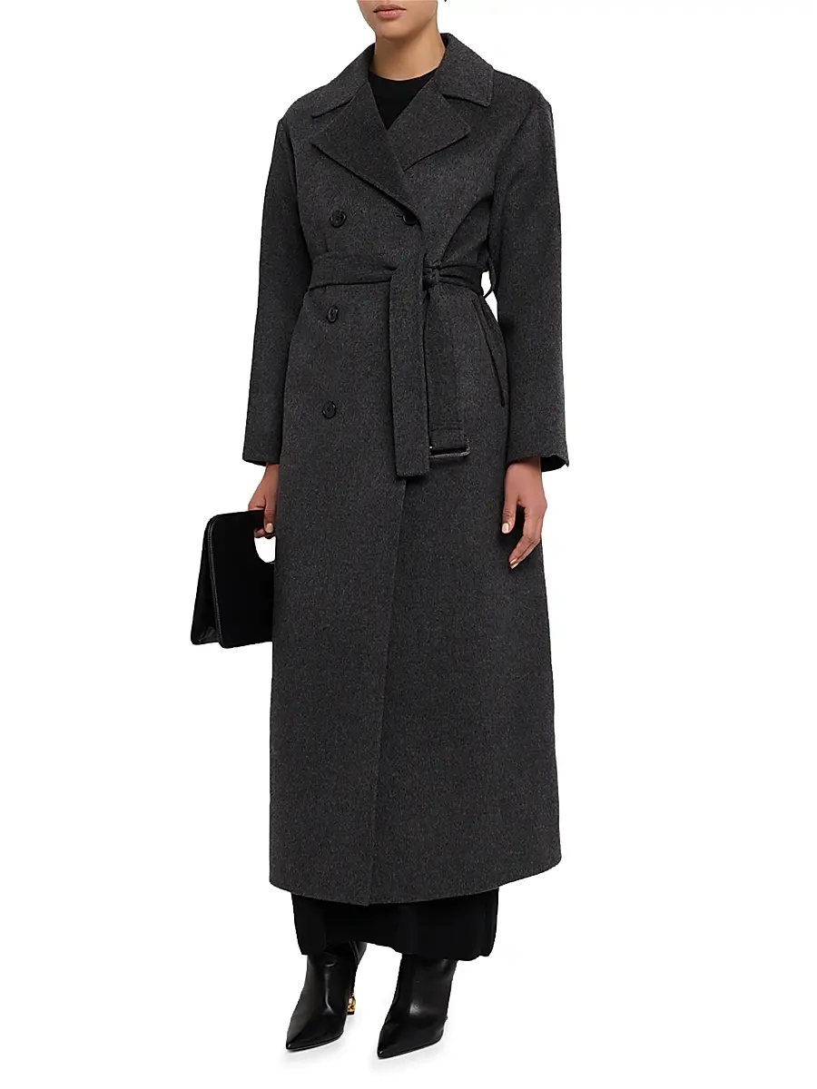 Yves Salomon Women's Belted Wool-Cashmere Trench Coat | Thumbnail 3
