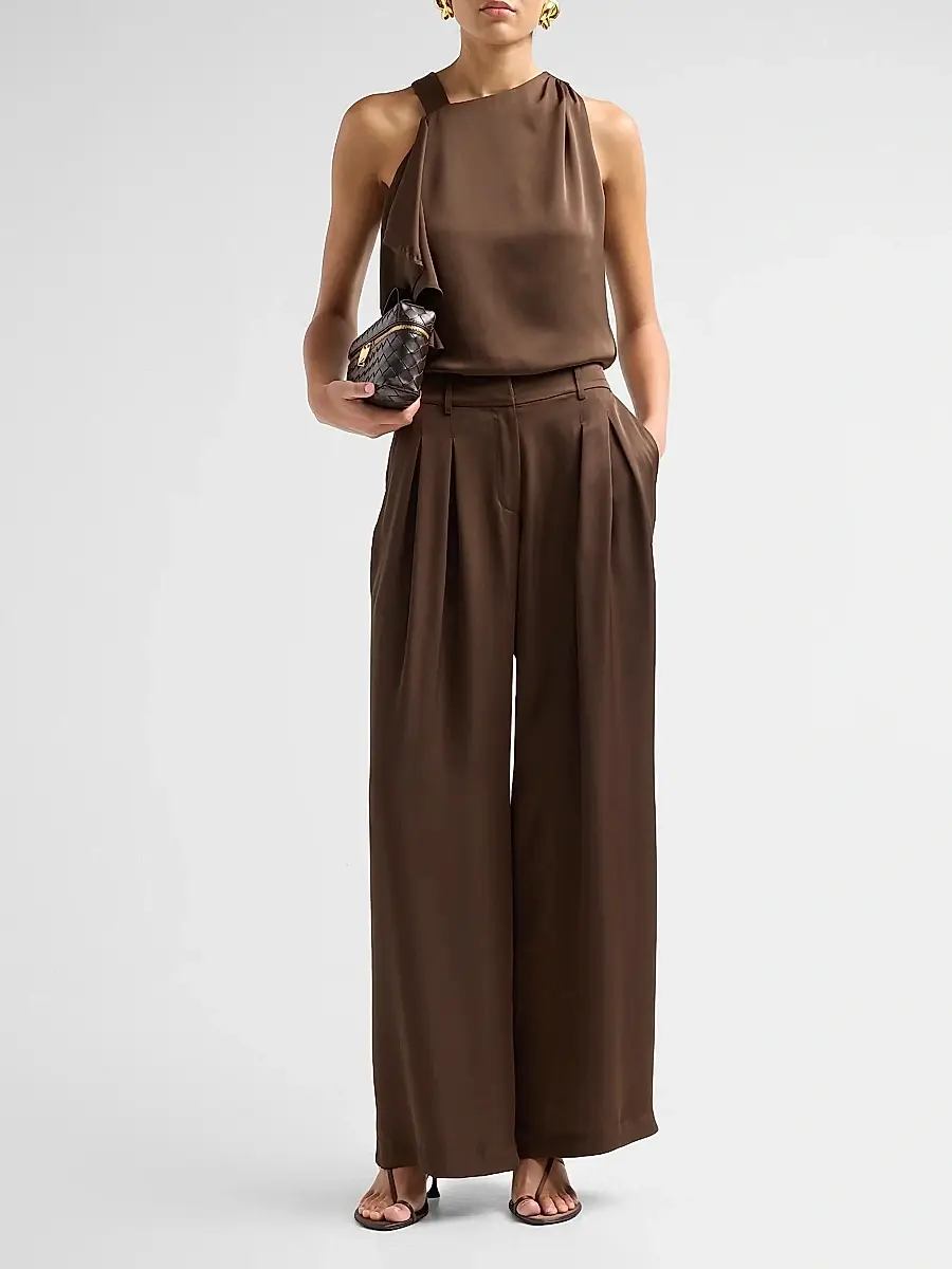 Ramy Brook Women's Danielle Draped Satin Blouse | Thumbnail 2 Ramy Brook Women's Danielle Draped Satin Blouse | Thumbnail 2