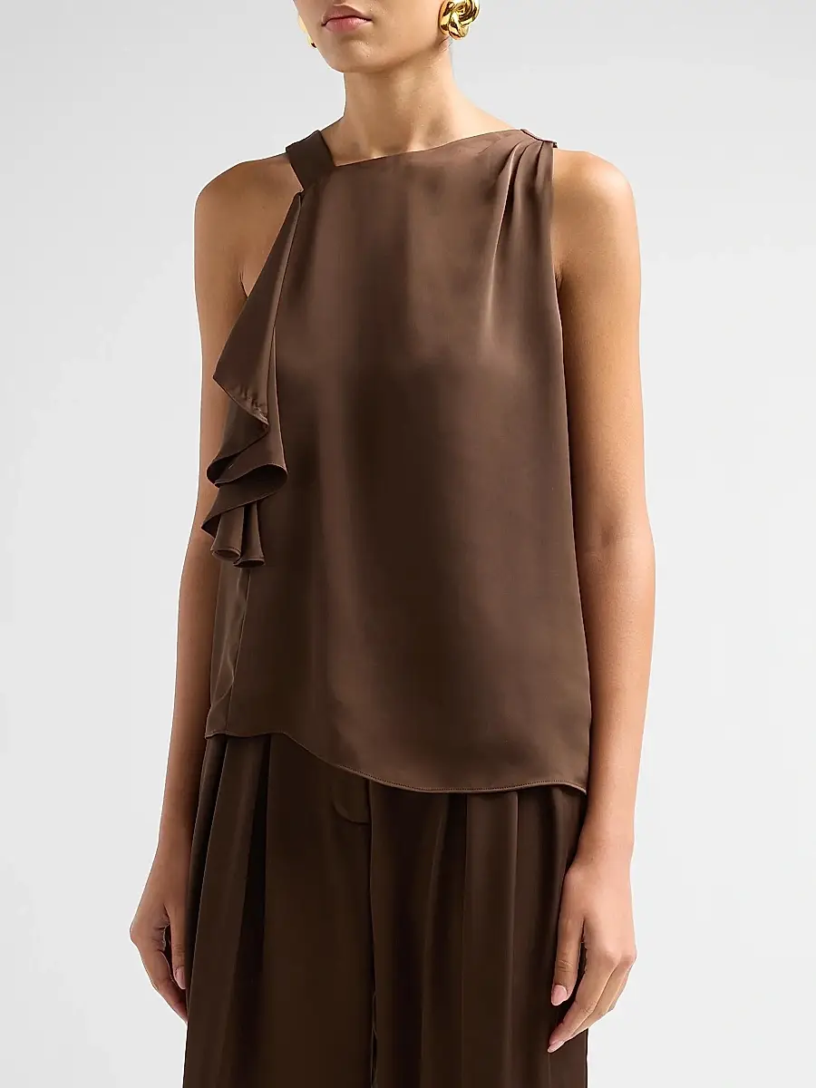 Ramy Brook Women's Danielle Draped Satin Blouse | Thumbnail 4 Ramy Brook Women's Danielle Draped Satin Blouse | Thumbnail 4