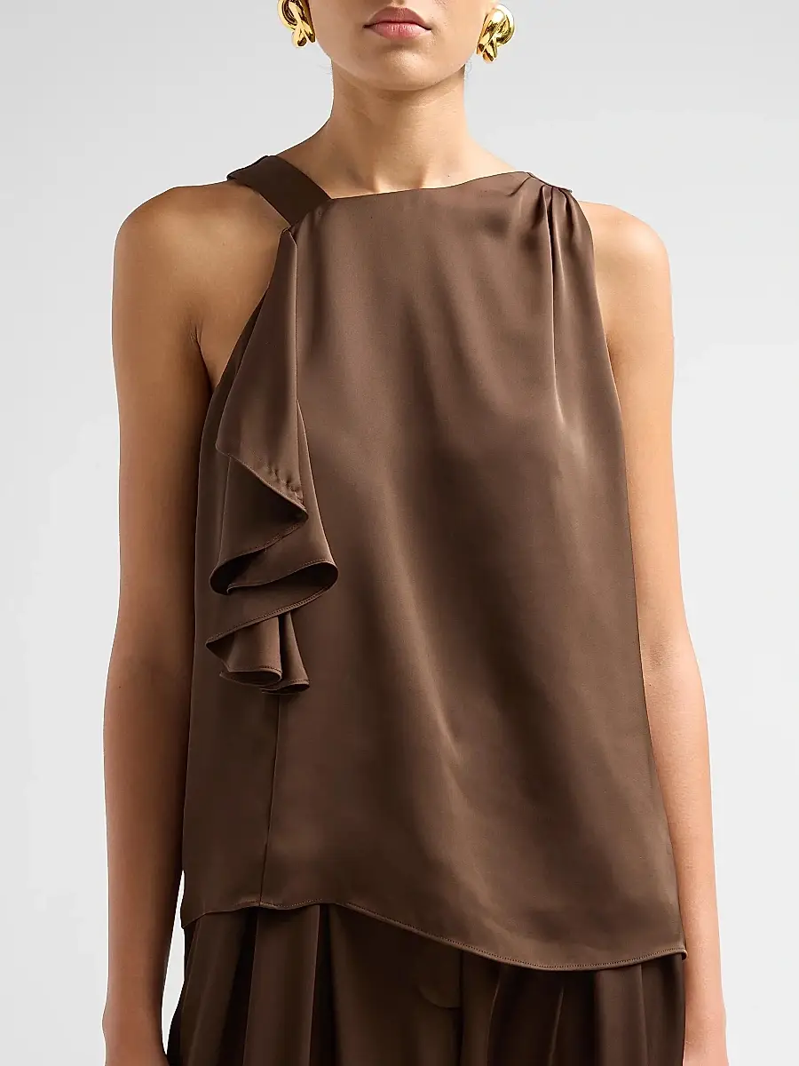 Ramy Brook Women's Danielle Draped Satin Blouse | Thumbnail 5 Ramy Brook Women's Danielle Draped Satin Blouse | Thumbnail 5