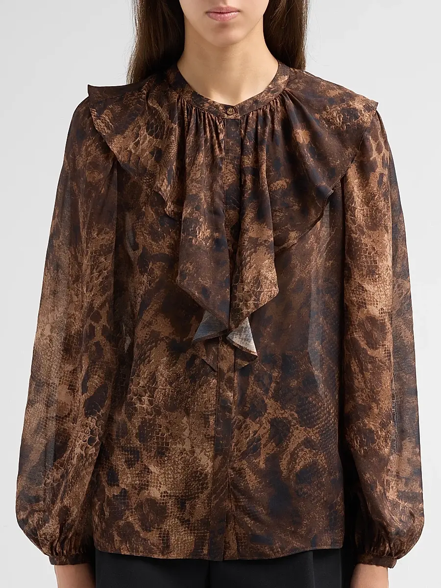 Ramy Brook Women's Star Snakeskin-Print Satin Blouse | Thumbnail 5