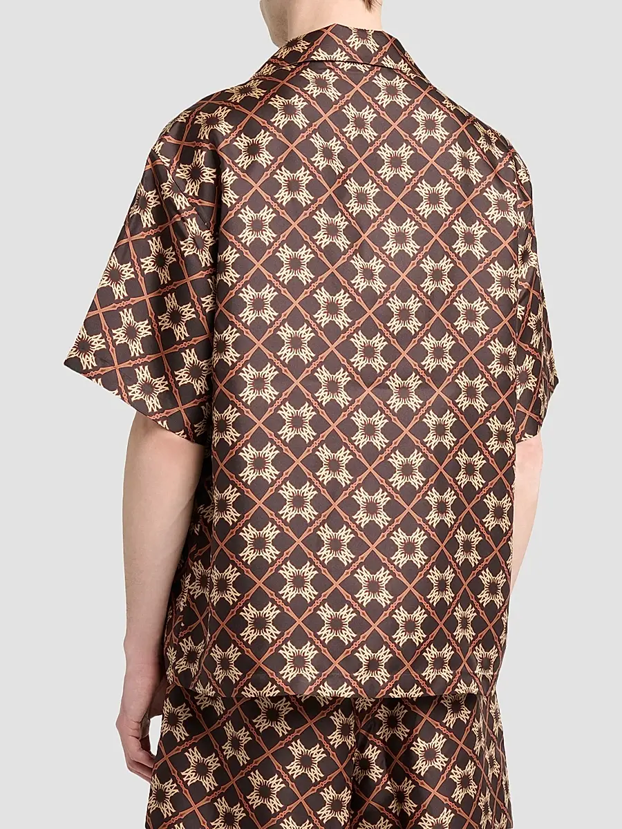 AMIRI Men's Geometric Silk Camp Shirt | Thumbnail 3