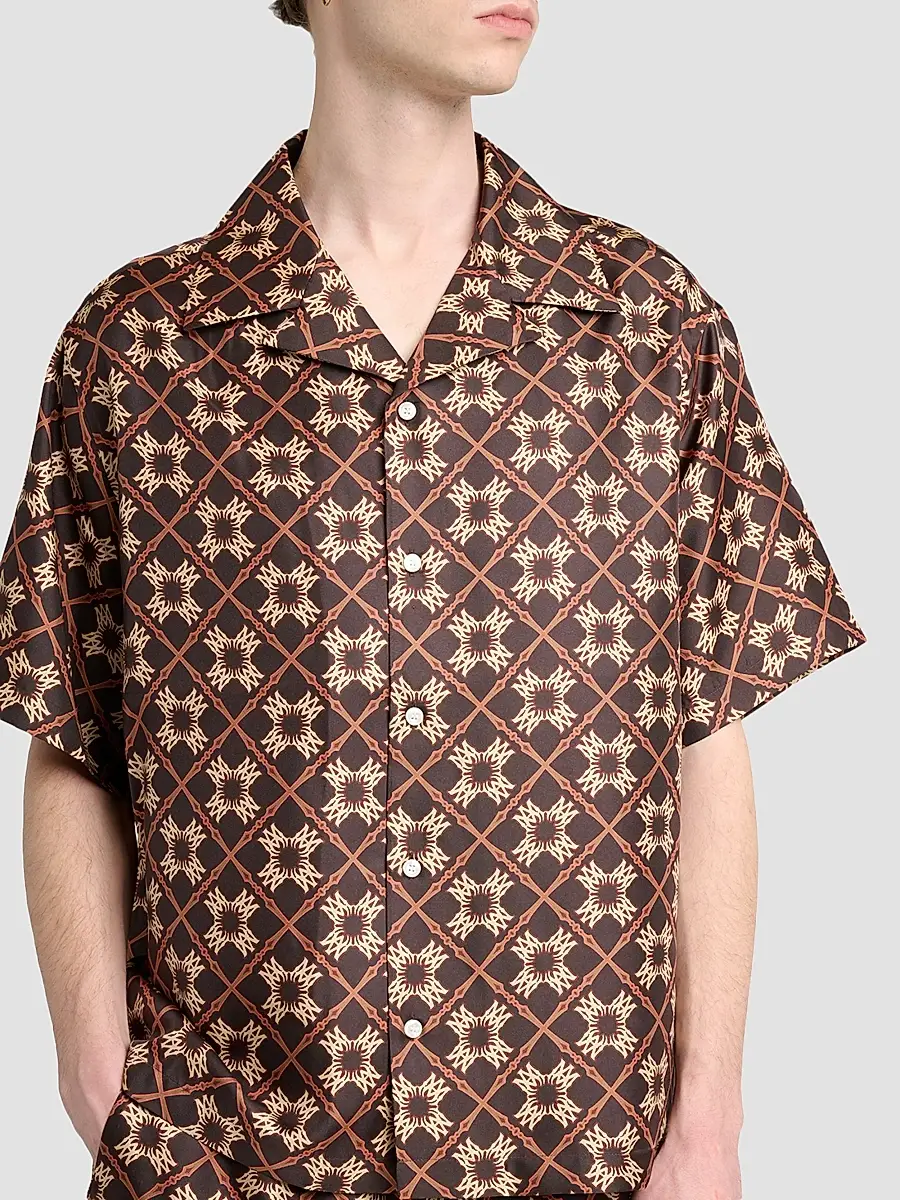 AMIRI Men's Geometric Silk Camp Shirt | Thumbnail 5