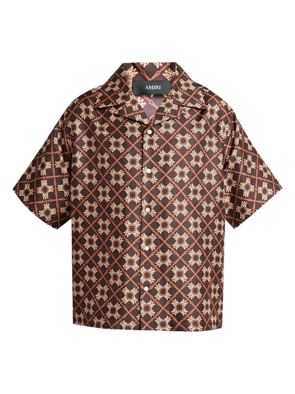 AMIRI Men's Geometric Silk Camp Shirt