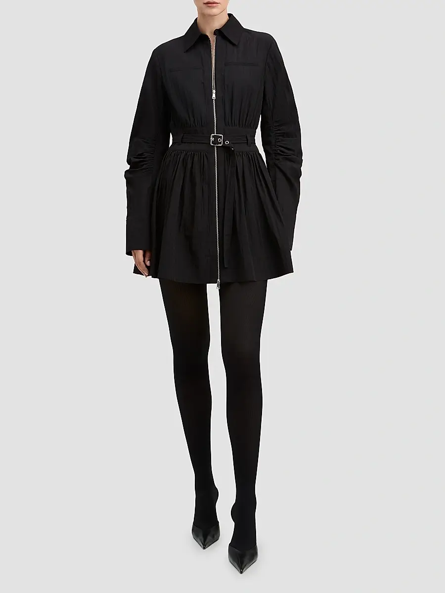 Derek Lam Women's Ethan Crinkle Cotton-Nylon Mini Dress | Thumbnail 2 Derek Lam Women's Ethan Crinkle Cotton-Nylon Mini Dress | Thumbnail 2