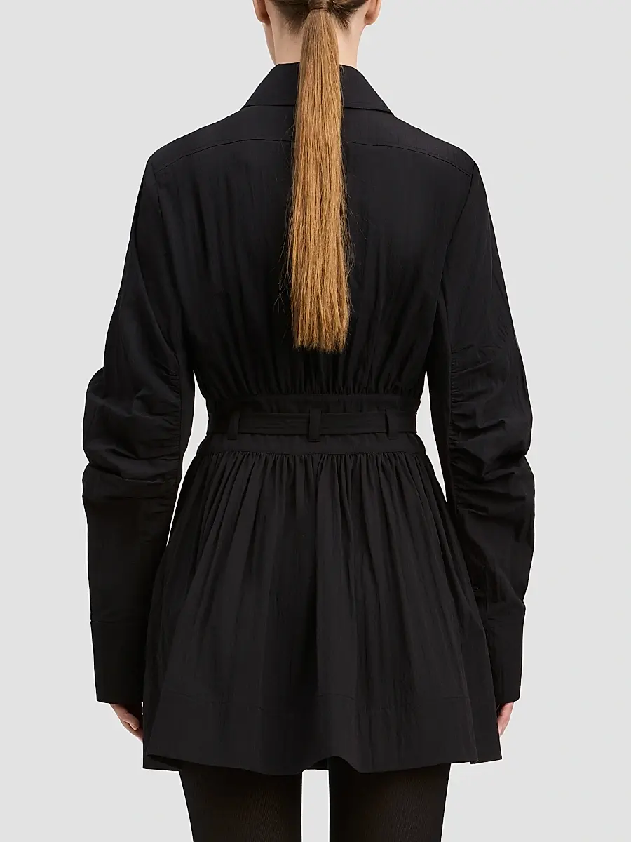 Derek Lam Women's Ethan Crinkle Cotton-Nylon Mini Dress | Thumbnail 3 Derek Lam Women's Ethan Crinkle Cotton-Nylon Mini Dress | Thumbnail 3