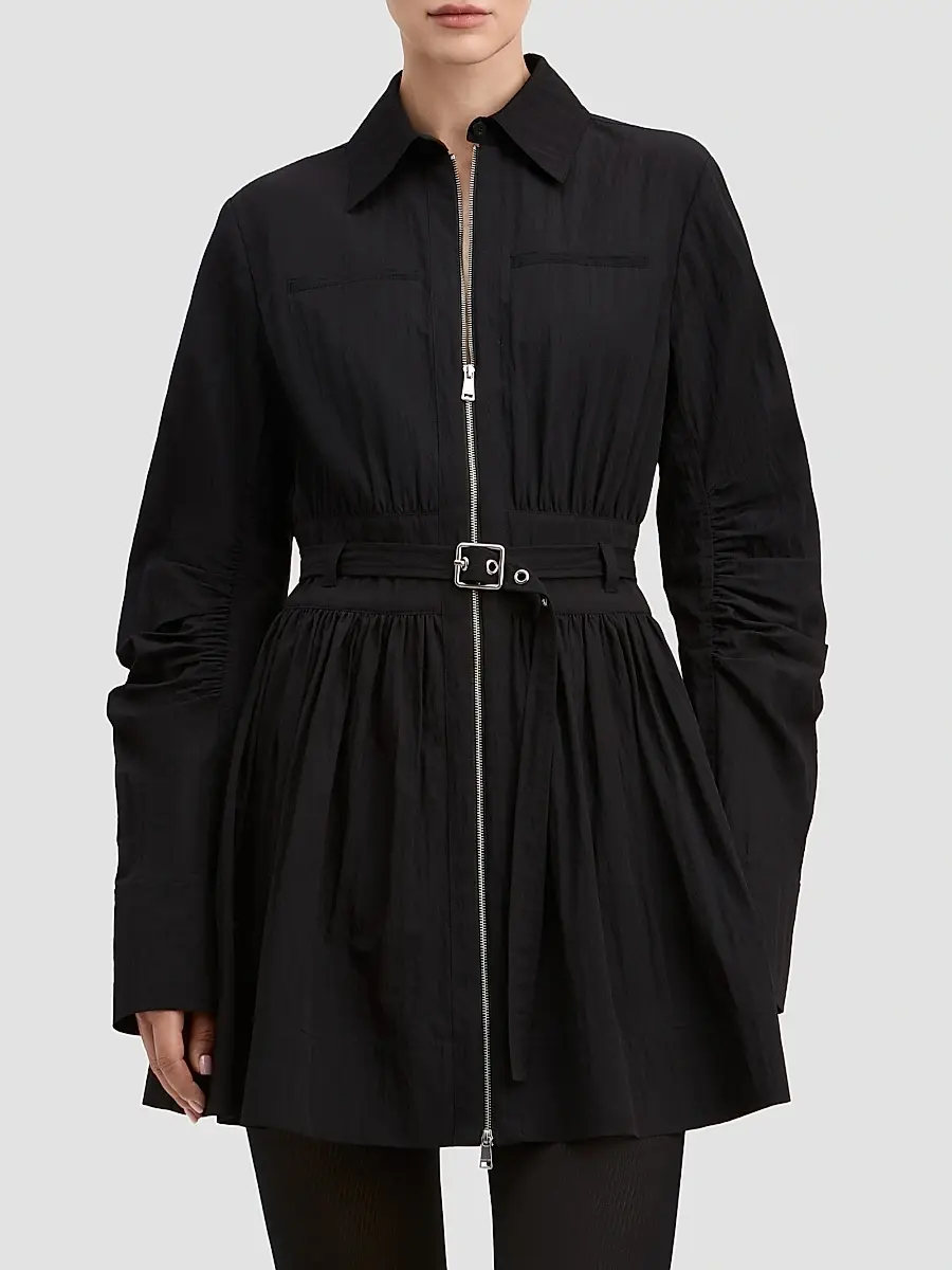 Derek Lam Women's Ethan Crinkle Cotton-Nylon Mini Dress | Thumbnail 4 Derek Lam Women's Ethan Crinkle Cotton-Nylon Mini Dress | Thumbnail 4