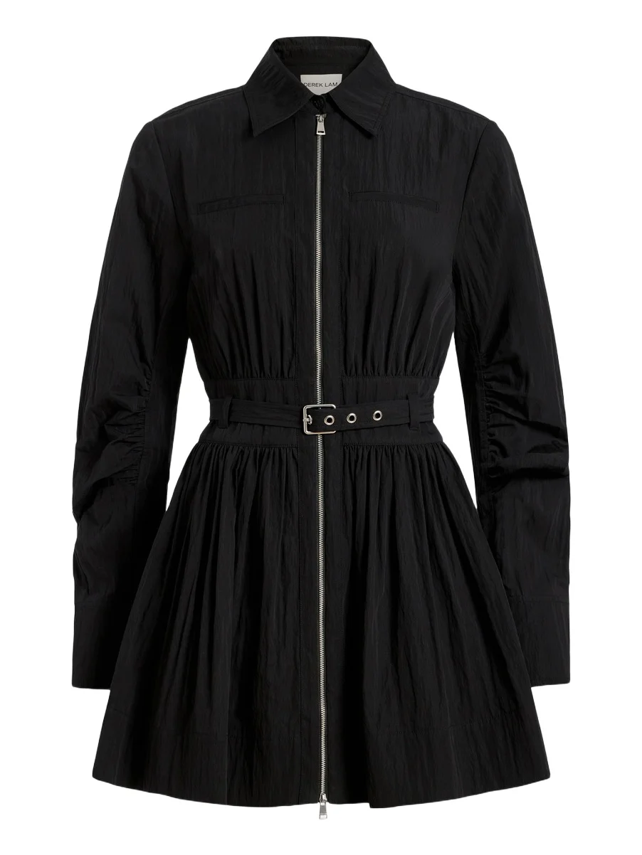 Derek Lam Women's Ethan Crinkle Cotton-Nylon Mini Dress