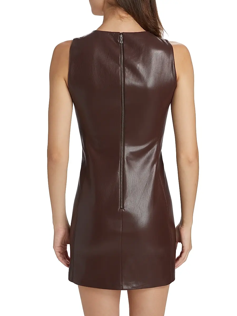 Alice + Olivia Women's Lena Faux Leather Minidress | Thumbnail 5 Alice + Olivia Women's Lena Faux Leather Minidress | Thumbnail 5