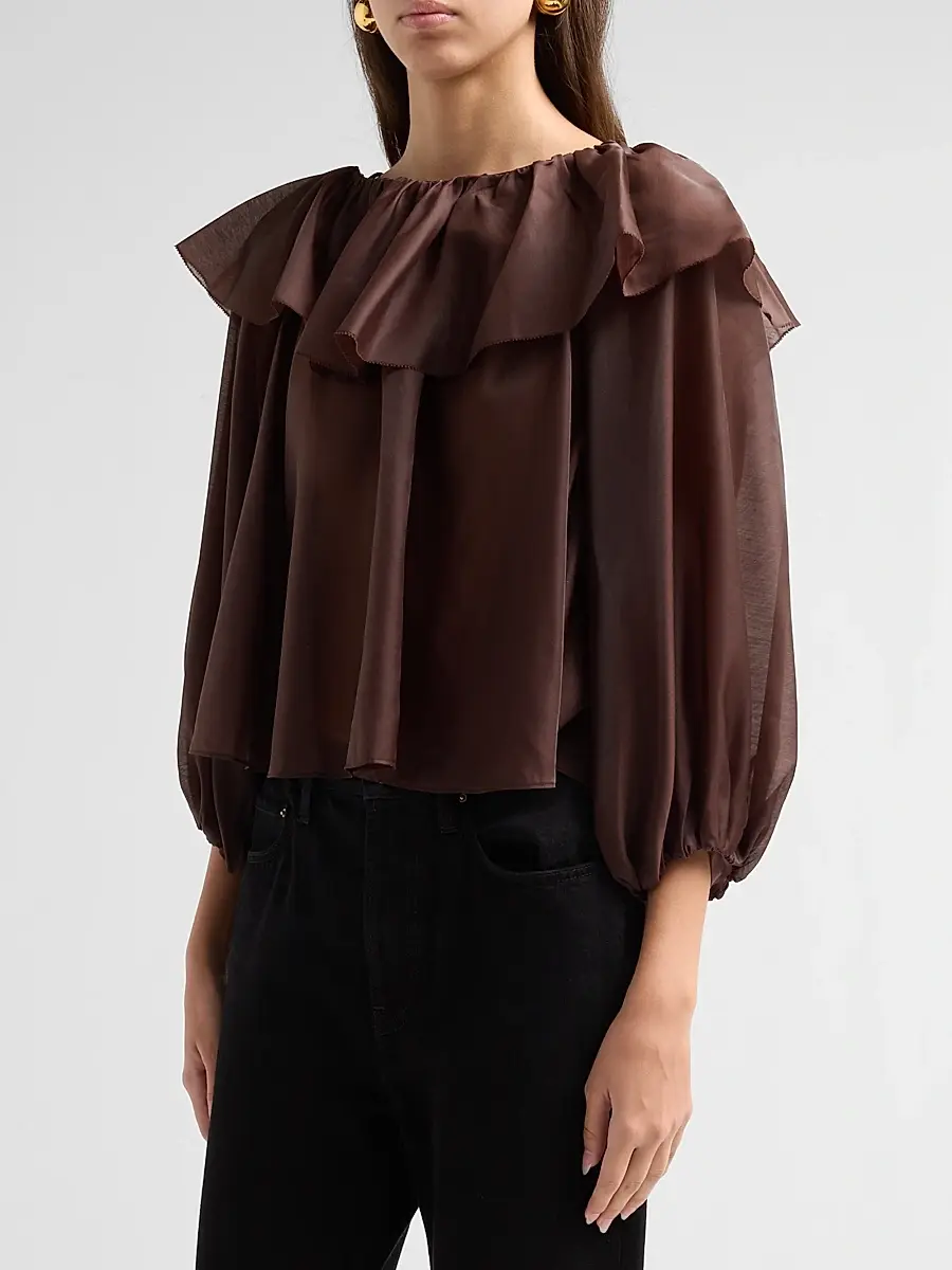 Alice + Olivia Women's Alta Ruffled Blouse | Thumbnail 4 Alice + Olivia Women's Alta Ruffled Blouse | Thumbnail 4