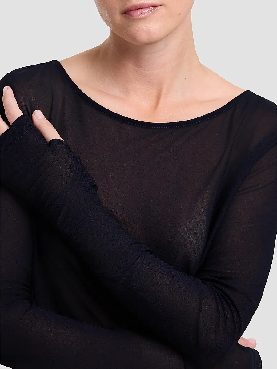 TWP Women's Semi-Sheer Jersey Crewneck Long-Sleeve Top | Thumbnail 5 TWP Women's Semi-Sheer Jersey Crewneck Long-Sleeve Top | Thumbnail 5