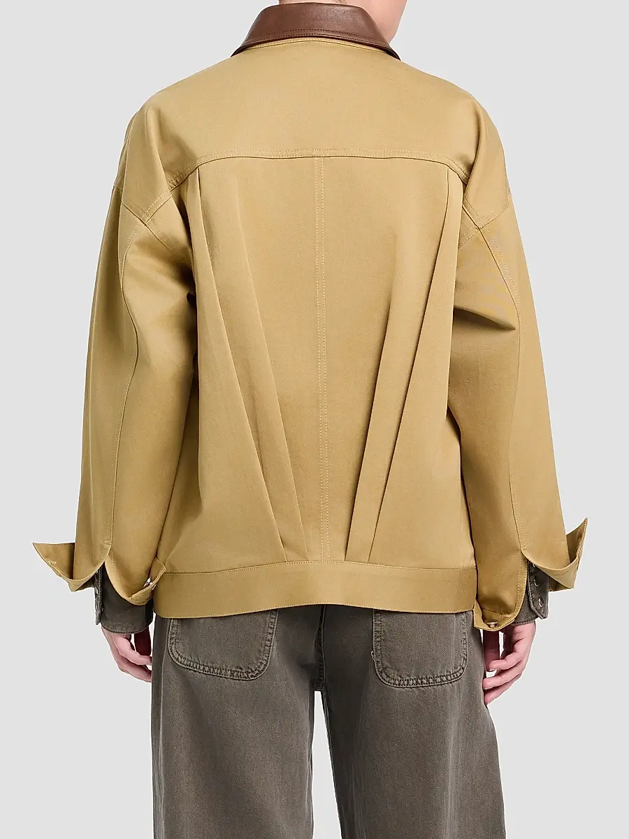 TWP Women's Barn Contrast-Collar Cotton Jacket | Thumbnail 3
