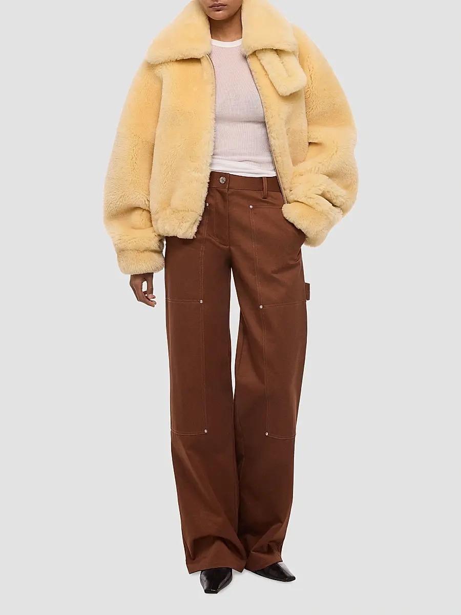Helmut Lang Women's Shearling Bomber Jacket | Thumbnail 2