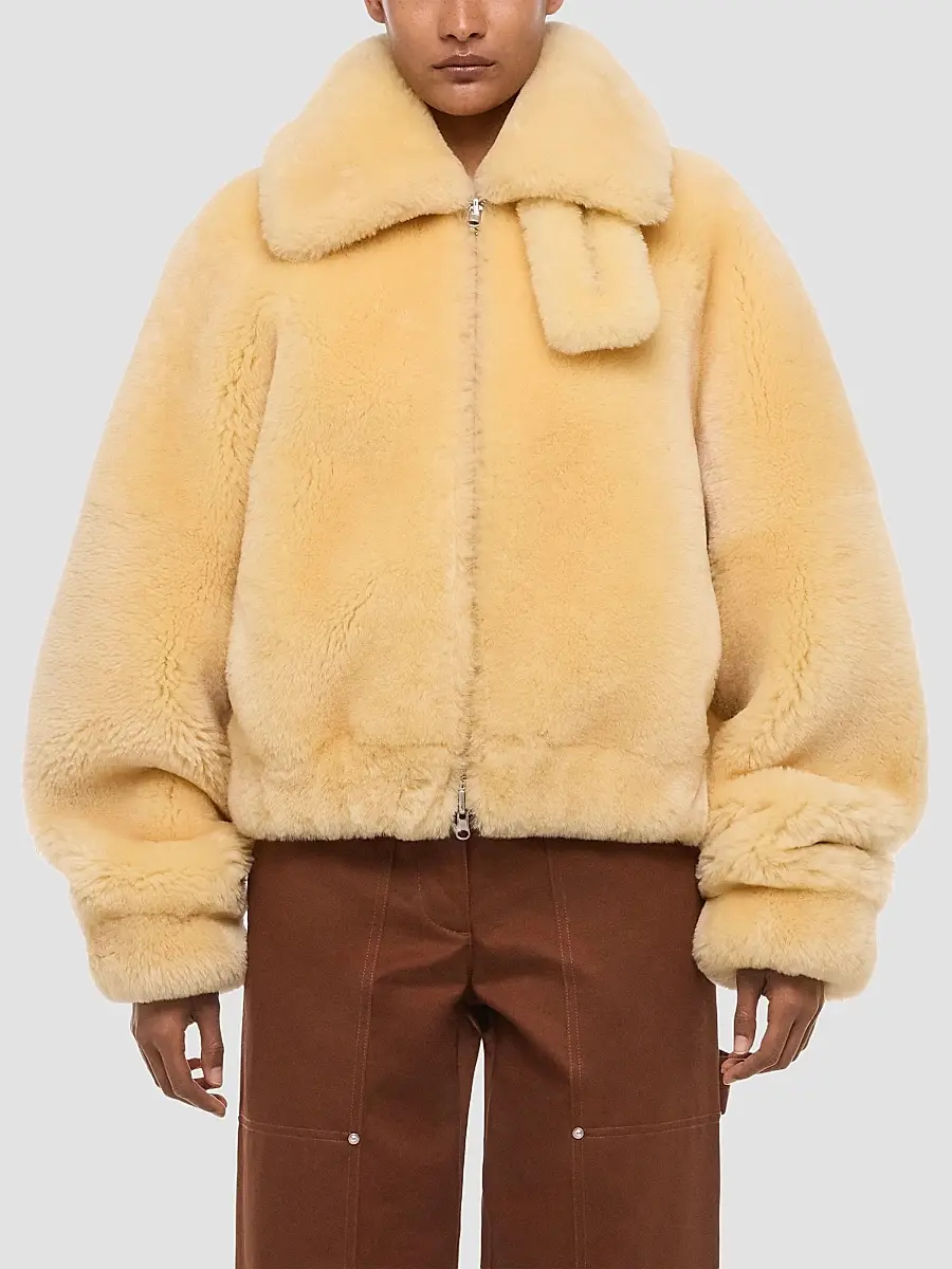 Helmut Lang Women's Shearling Bomber Jacket | Thumbnail 4