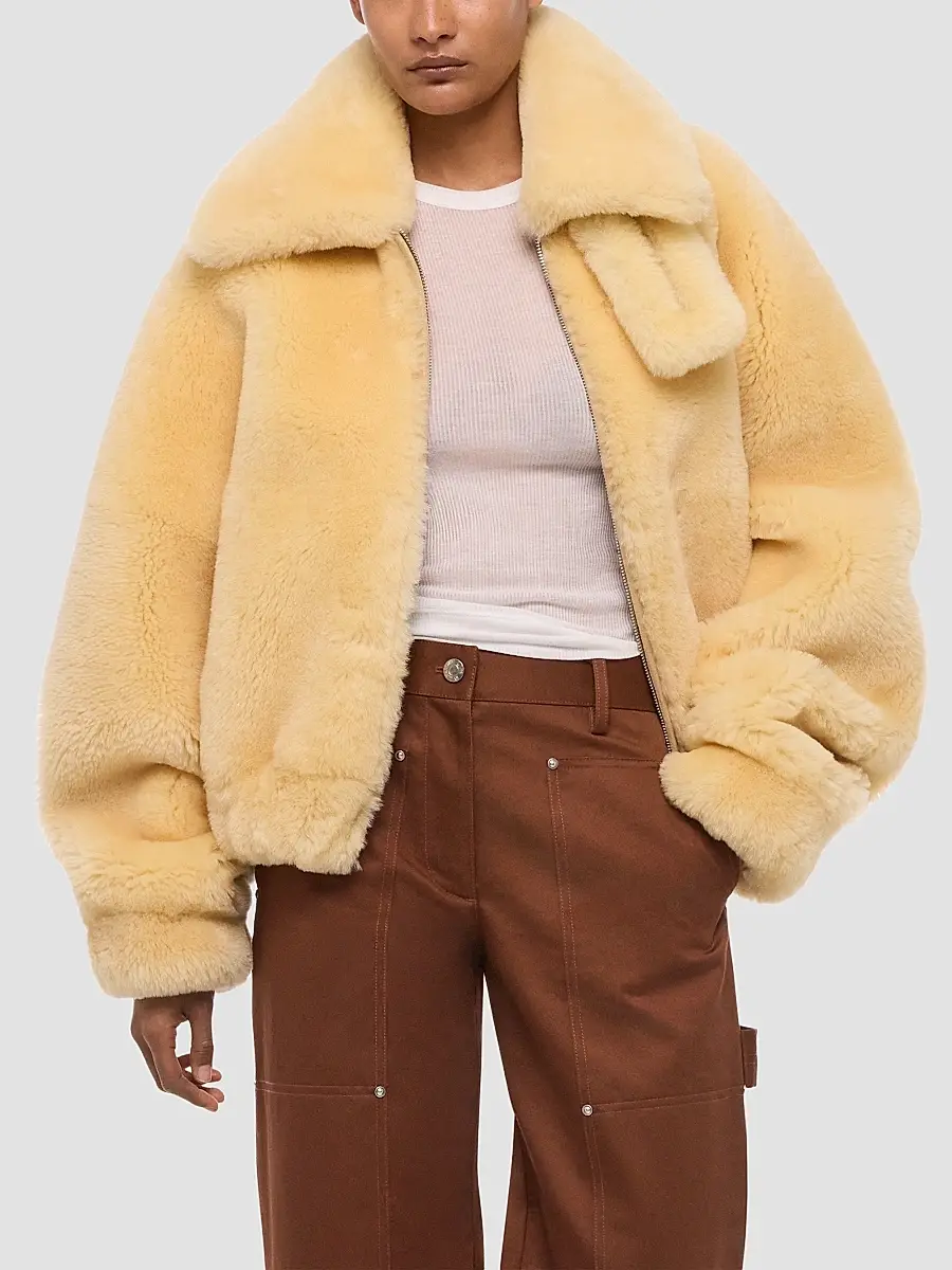 Helmut Lang Women's Shearling Bomber Jacket | Thumbnail 7