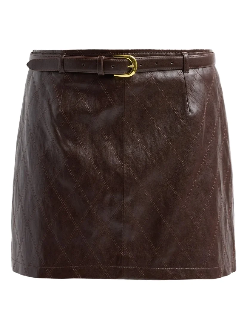Women's Eliza Belted Faux-Leather Mini Skirt Women's Eliza Belted Faux-Leather Mini Skirt