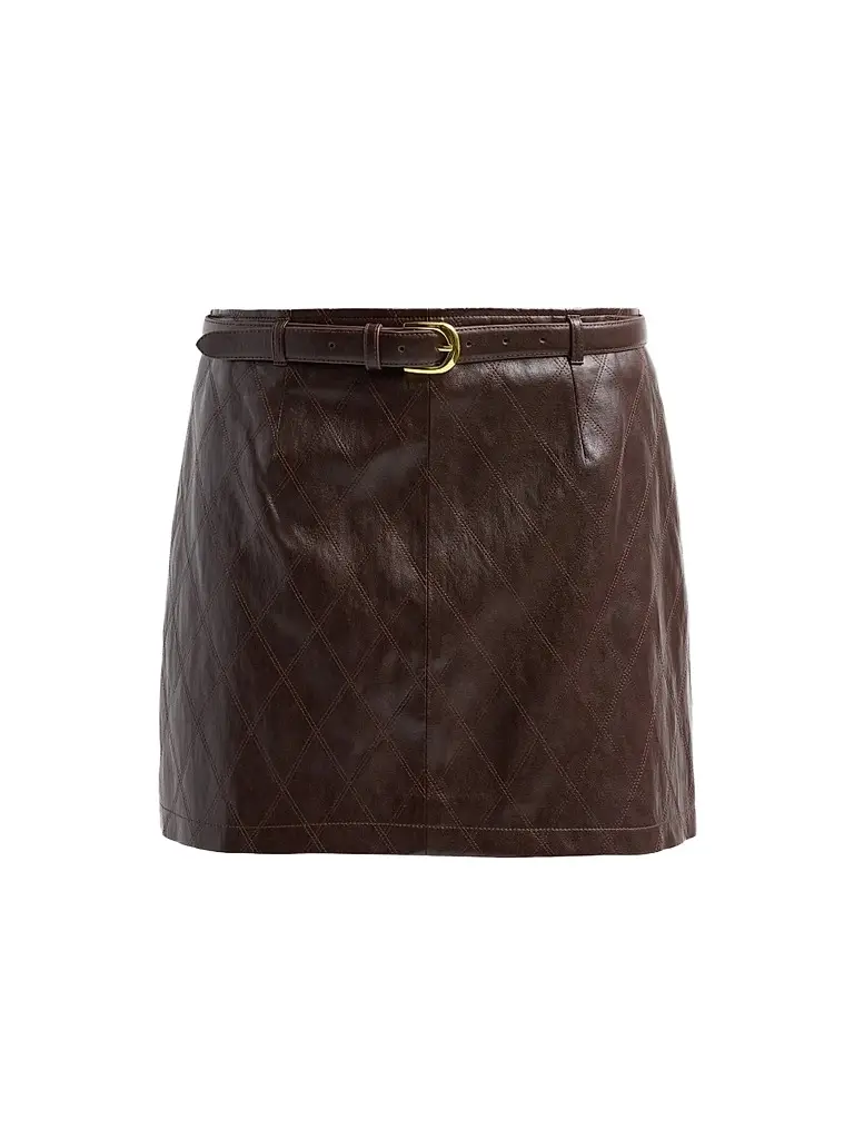 Milly Women's Eliza Belted Faux-Leather Mini Skirt